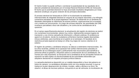 El Centro Carter declara que hubo Fraude en las Elecciones Venezolanas.