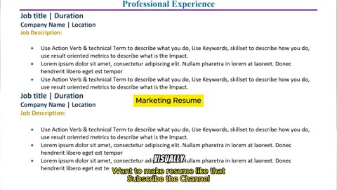 Best Marketing Job Resume (Sales Industry)