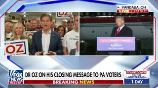 Dr Oz makes his final case to Pennsylvania voters