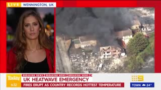 UK records hottest day ever as fires erupt in London | 9 News Australia