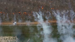 Aerial View Of Controlled Fire