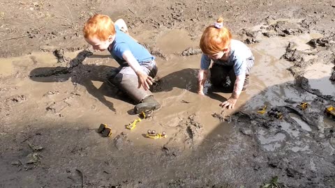 Kids will find mud anywhere!!! #shorts