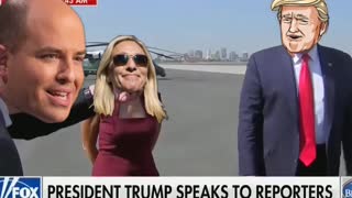 President Trump speaks with reporters