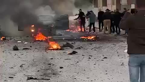 Palestinian media reporting an Israeli airstrike against a vehicle in the West Bank