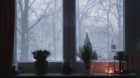 HARMONOUS Snow Falling By The Window For Mental Clarity And Peace