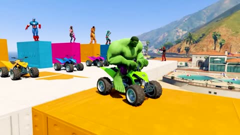 GTA V Epic New Stunt Race For Car Racing Challenge by Quad Bike, Cars and Motorcycle, Spider Shark10