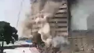 Iran: Tehran Highrise Fire Causes Tower to Collapse