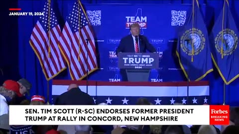 BREAKING: Tim Scott Endorses Trump For President At New Hampshire Rally