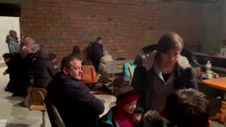 Kyiv residents seek shelter in church
