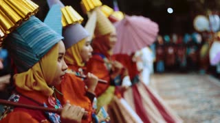 Traditional women with beautiful dresses