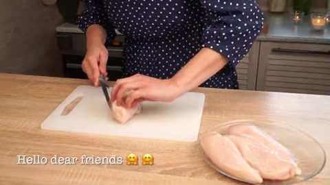 This is how I cook chicken breasts for guests. Very tasty and juicy!