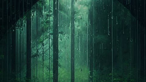 Raining sounds with AI inspired pictures