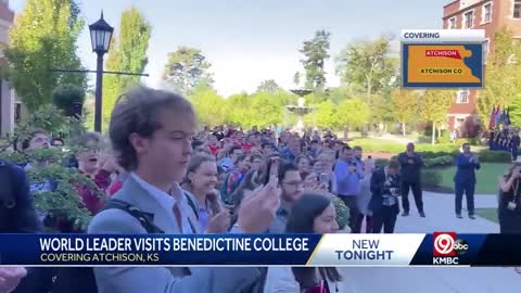 Hungary's president visits Benedictine College in Atchison