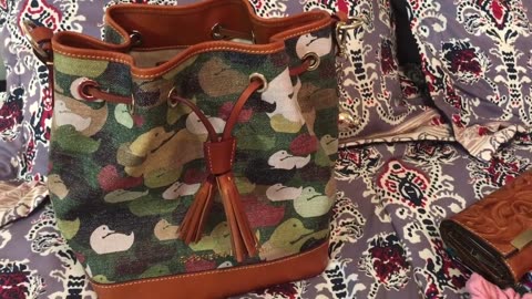 What all I fit inside my Dooney & Bourke Green Camouflage Duck Bucket Drawstring Bag