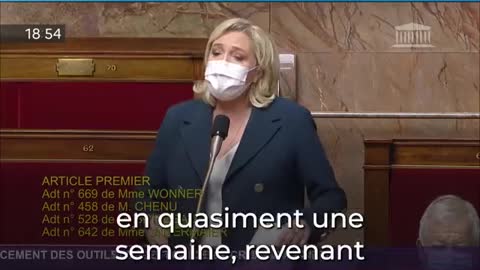 Marine le Pen: CES MESURES LIBERTICIDES SONT UN VÉRITABLE ENFER