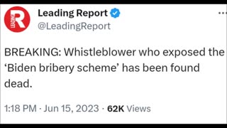 Whistleblower on criminal Biden is found dead