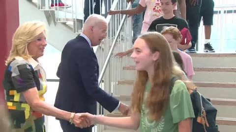 Joe And Jill Biden Get COMPLETELY IGNORED By Student While Giving Handshakes
