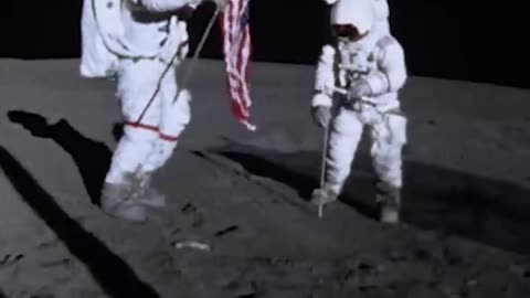 Som ET 45 Moon Apollo 14 US Flag on the Moon