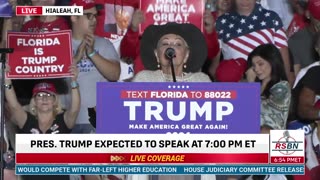 Roseanne Barr is going off at the Trump rally in Florida: