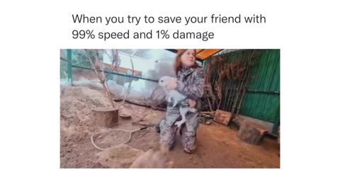 When you try to save your friend with 99% speed and 1% damage!