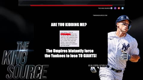Sports Analysis with THE KING SOURCE: YANKEES FORCED TO LOSE BY THE MLB'S BS CHEATING UMPIRES!