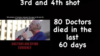 Canada: Doctors going for their 3rd or 4th shots, the public are not. 80 dead in last 60 days!