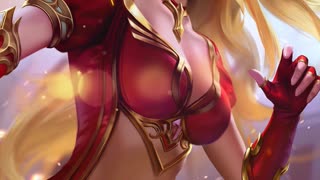 beautiful blonde young girl warrior portrait animation