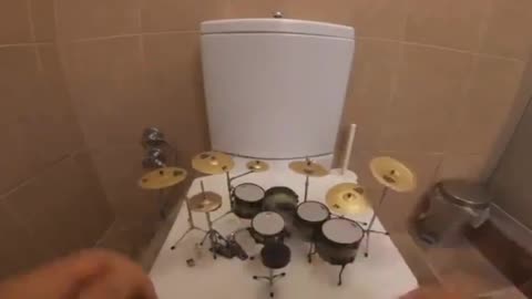 Drumming in the bathroom