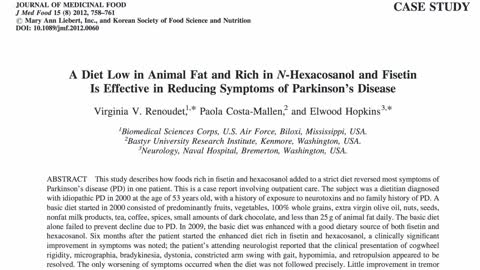 Treating Parkinson's Disease With Diet