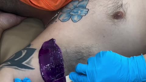 Male Underarm Waxing with Sexy Smooth Purple Seduction Hard Wax | Natalie Nichol