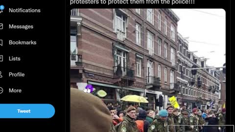 Dutch Vets Protect Protestors From Cops