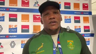 Springbok Bongi Mbonambi speaks after side's loss to France