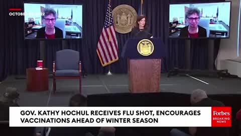 Hochul Asked About Inconsistent COVID-19 Vaccine Mandate Rules For Public & Private Sectors