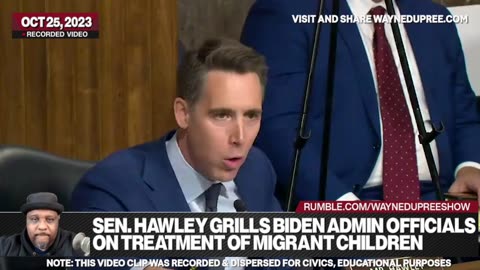 Sen. Hawley fearlessly confronts Biden Admin on treatment of migrant children