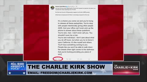 Charlie Kirk Exposes Scott Wiener for Making Up Death Threats, Allegedly