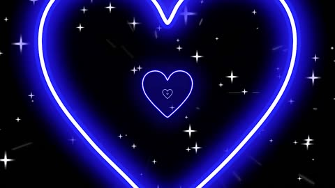 805. Heart Tunnel Background Neon Lights Love Heart Tunnel💙Blue Heart Background HD particles