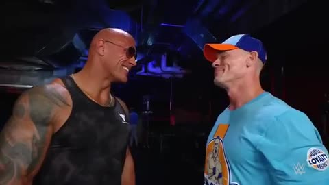 The rock comes face to face with John Cena : smack down highlights