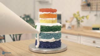 Colorful Miniature Rainbow Unicorn Cake Decorating