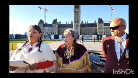 Turtle Island Clan Mothers important announcement at The (Corporation Of Canada) Parliament