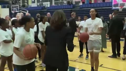 Kamala Attempts To Play Basketball & It Goes About As Well As You'd Expect - It's Really Bad