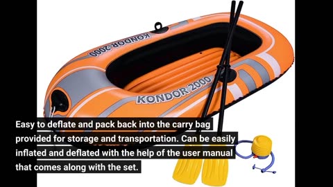 Read Remarks: Bestway Hydro-Force Treck X3 Inflatable 3 Person Water Raft Outdoor Floating Boat...