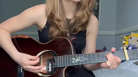 Playing the guitar