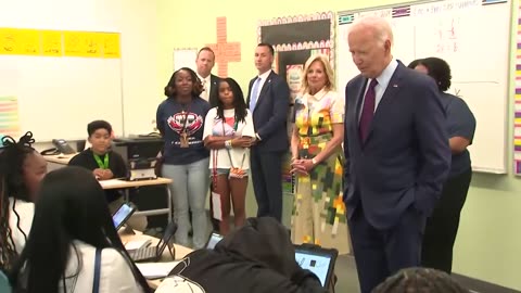 Watch again: Joe Biden and first lady Jill Biden visit DC public school to welcome students back