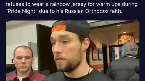 Philadelphia Flyer Ivan Provorov - Not wearing the PRIDE jersey due to his Russian Orthodox Faith