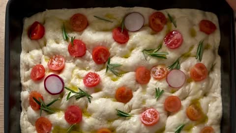 Preparing for Baking Focaccia Bread