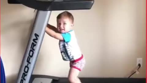 CUTE LITTLE BABY BOY 👦 WALKING ON A TREADMILL