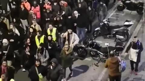 Genova Italy storms the streets protesting for Freedom tonight