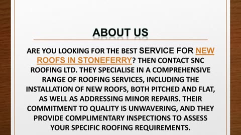 Best Service for New Roofs in Stoneferry