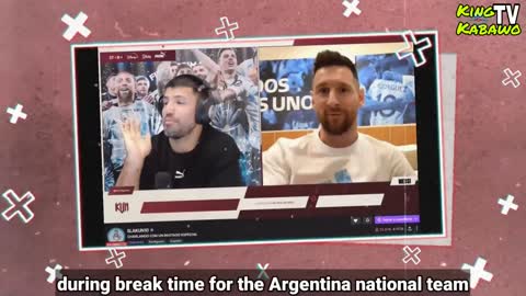Sergio Aguero bantering with Lionel Messi when they both talk in a live stream