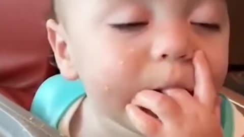 Funny Baby eating video